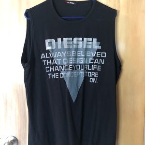 Diesel Industry Black Cut Off T-Shirt Sz XL